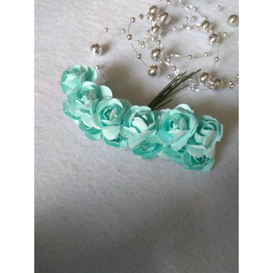 Розочки бумажные в пучках 1,5 см цв. мятный, цена за пучок